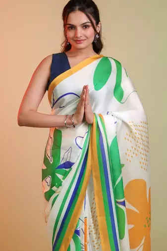 Independence day special modal silk blend digital print saree with blouse