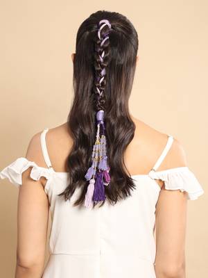 Purple handmade beaded parandi 1