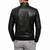 Men's black lambskin leather jacket quilted design biker