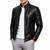 Men's black lambskin leather jacket quilted design biker