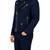 Men's navy blue leather jacket motorcycle biker wear jacket