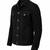 Men's black suede leather trucker jacket vintage style buttoned coat