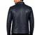 Men's navy blue leather jacket street style lambskin biker jacket