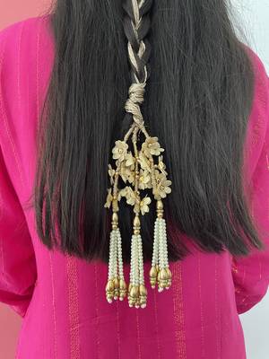 Golden handmade floral parandi 1