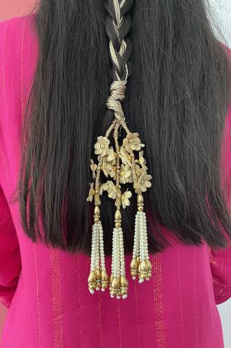 Golden handmade floral parandi