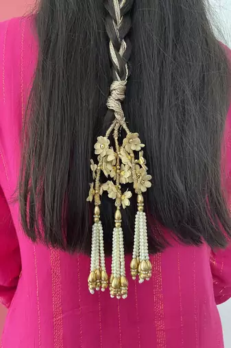 Golden handmade floral parandi