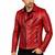 Men's red leather jacket real lambskin motorcycle style quilted jacket