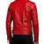 Men's red leather jacket real lambskin motorcycle style quilted jacket