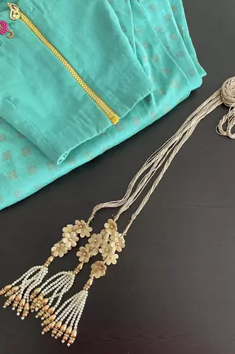 Golden handmade floral parandi