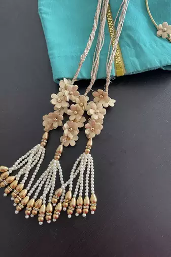 Golden handmade floral parandi