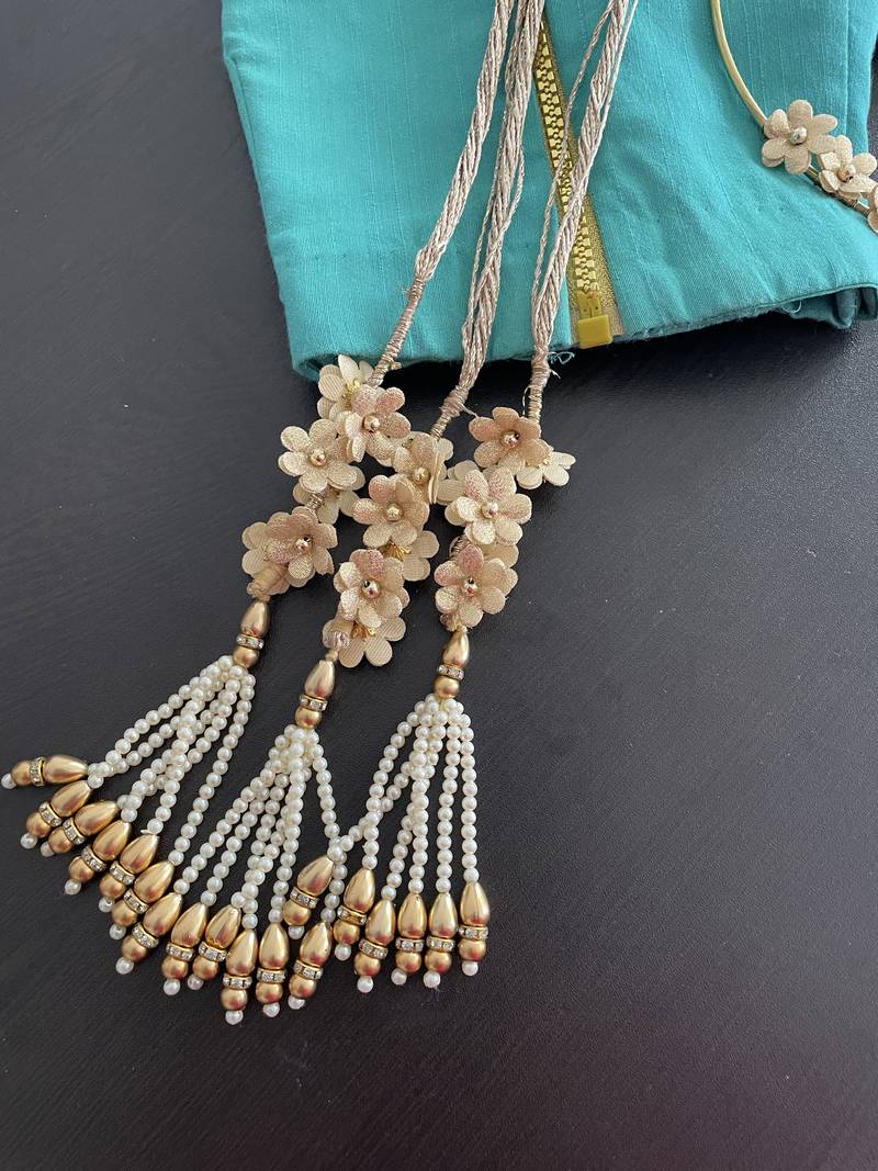 Golden handmade floral parandi