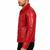 Men's biker red leather jacket casual style lambskin trucker jacket