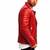Men's red leather jacket smart casual wear quilted biker jackets
