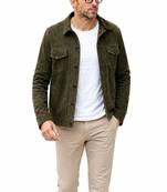 Olive green suede lambskin leather jacket men's iconic look biker