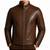 Men's brown leather jacket real lambskin daily wear biker jacket