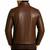 Men's brown leather jacket real lambskin daily wear biker jacket