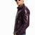Men's biker leather jacket premium lambskin stand collar purple jacket