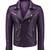Men's purple leather biker jacket everyday party wear quilted jacket