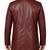 Men's burgundy leather coat real fashion outerwear buttoned coat