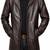 Men's brown leather coat casual style lambskin buttoned coat