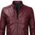 Men's burgundy leather biker jacket vintage style real lambskin jacket