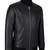 Men's black biker leather jacket real lambskin tailored bomber jacket