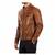 Men's brown leather biker jacket motorcycle style real lambskin jacket