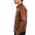 Men's brown leather biker jacket motorcycle style real lambskin jacket