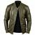 Men's olive green leather jacket real lambskin bomber biker jackets