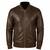 Men's brown leather biker jacket real lambskin bomber ribbed jacket