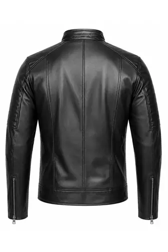 Men's biker black leather jacket genuine lambskin smart casual jacket