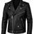 Men's black leather jacket iconic look real lambskin belted biker jacket