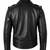 Men's black leather jacket iconic look real lambskin belted biker jacket