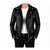 Men's black leather biker jacket real lambskin iconic look belted jacket