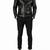 Men's black leather biker jacket real lambskin iconic look belted jacket