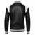Men's black leather jacket real lambskin iconic look bomber biker jacket