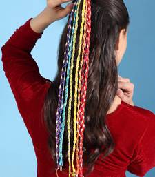 Multicolored handmade rainbow hair braids