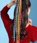 Multicolored handmade rainbow hair braids