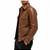 Men brown leather biker jacket real lambskin buttoned leather shirt