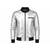 Men's silver leather biker jacket fashion outerwear flight bomber jacket
