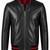Men's leather biker jacket lambskin casual style black bomber jacket