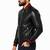 Men's leather biker jacket lambskin casual style black bomber jacket