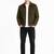 Men's olive green suede leather biker jacket vintage style bomber coat