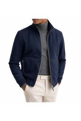 Men's navy blue suede lambskin leather biker jacket handcrafted 1