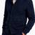 Men navy blue suede leather biker jacket handcrafted buttoned jacket