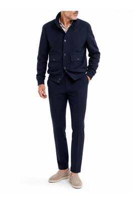 Men navy blue suede leather biker jacket handcrafted buttoned jacket 3
