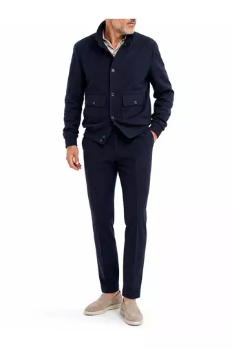 Men navy blue suede leather biker jacket handcrafted buttoned jacket