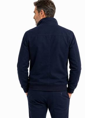 Men navy blue suede leather biker jacket handcrafted buttoned jacket 4