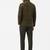 Men olive green suede leather coat handcrafted buttoned coat jacket