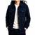 Men navy blue suede leather jacket handcrafted buttoned trucker jacket